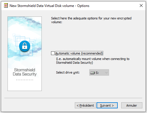 Creating a virtual disk: selecting the options