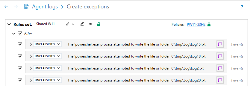 Exception wizard on similar logs