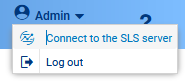 Menu de connexion au serveur SLS