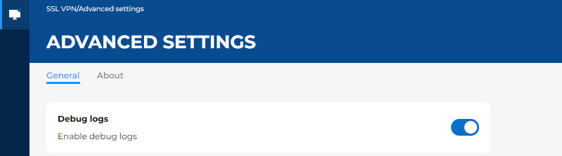 Image of the Advanced settings menu
