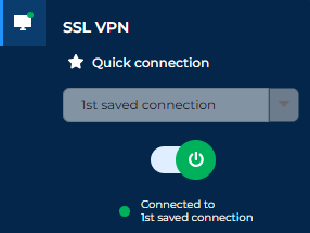 Image showing the Quick connection menu