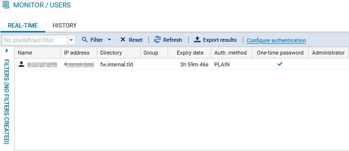 Real-time monitoring of users