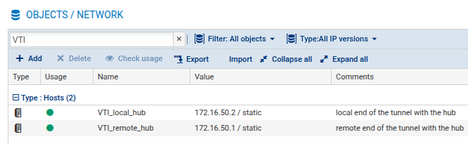 Tunnel endpoints on the spoke