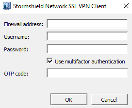 Fenêtre de connexion du SN SSL VPN Client en Mode Automatique