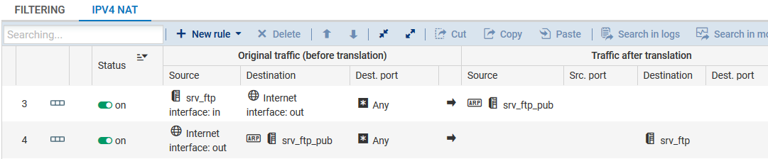 Ajout de deux règles de translation statique