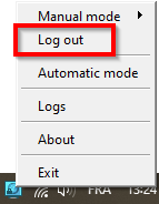 SN SSL VPN Client pop-up menu