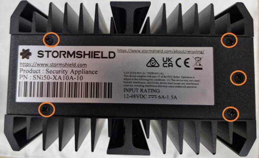 5 screws on the underside of the SNi50 model firewall