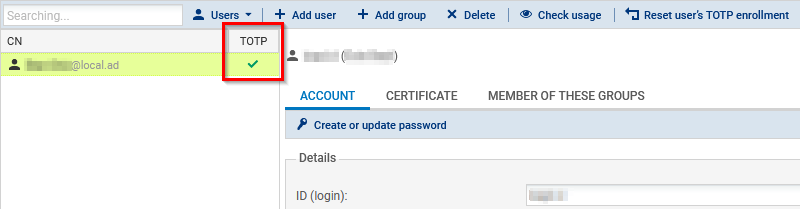 SNS firewall users window