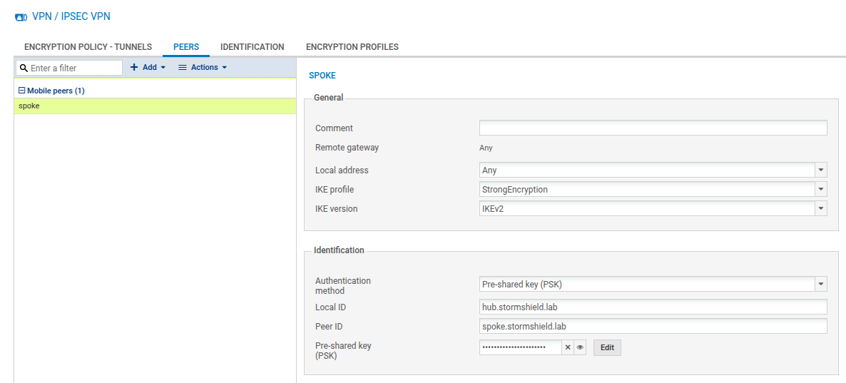 Authenticating the peer by PSK