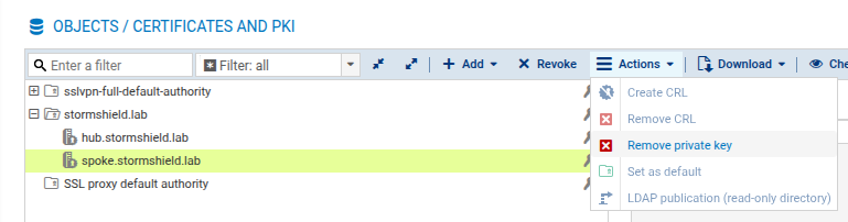 Deleting the private key associated with the identity 