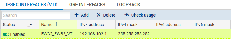 Création d'une interface virtuelle IPSec