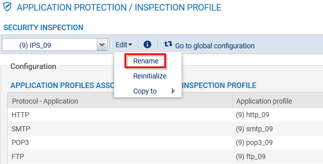 Personnalisation du profil d'inspection applicative
