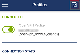Fenêtre pour accéder aux journaux sur OpenVPN Connect