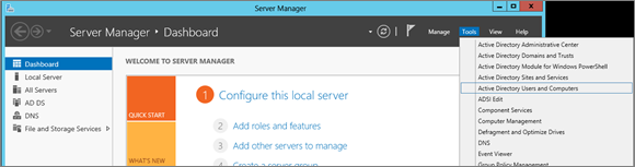 Tableau de bord Active Directory Windows