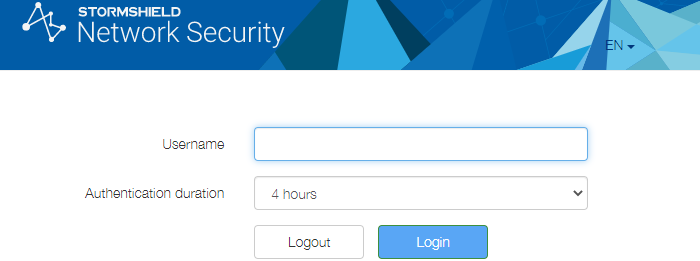 Écran de connexion du portail captif
