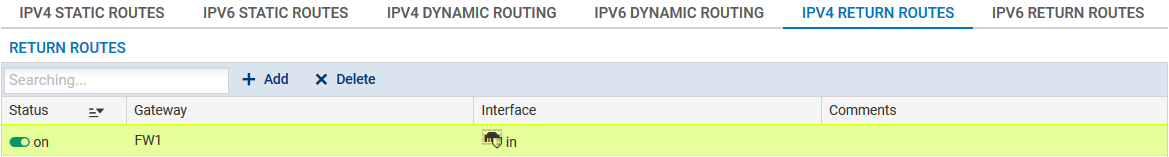 Définition de routes IPv4 de retour