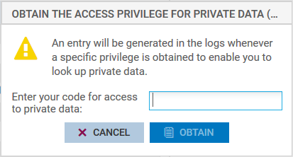 Fenêtre de demande de privilège pour accéder aux logs